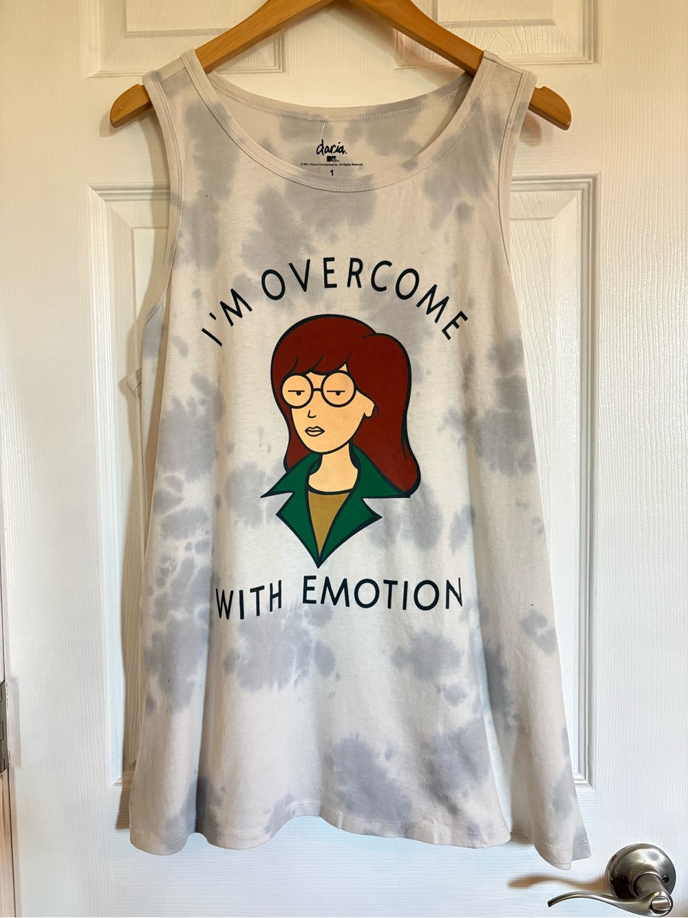 torrid Light Gray Daria Graphic Tie Dye Tank